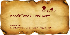 Manácsek Adalbert névjegykártya